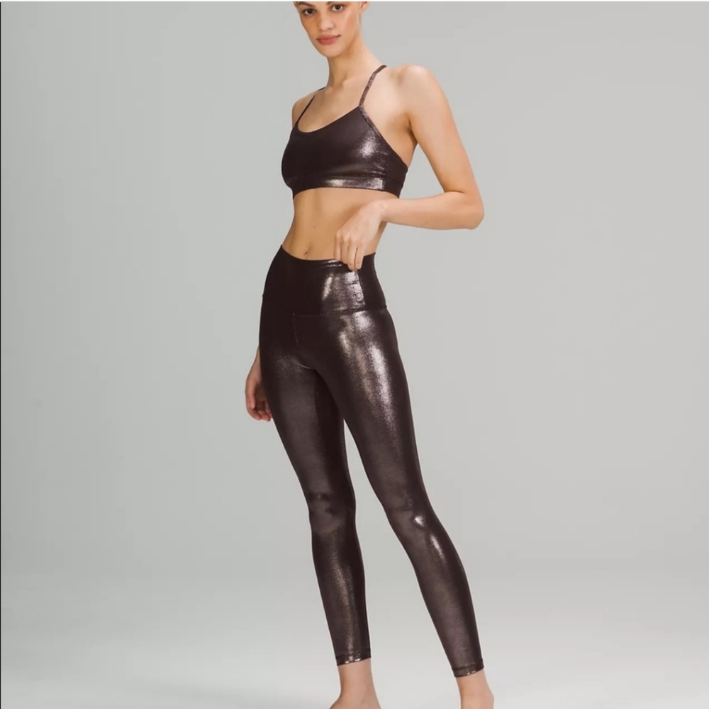 Lululemon Align High-Rise Leggings 25" Size 8 Radiate Foil Print Fresh Press
